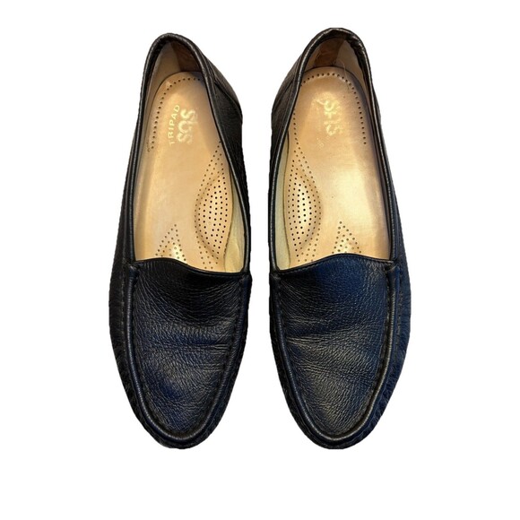 SAS Simplify Tripad Comfort Black Leather Pinch Toe Loafer Shoes Women Sz 8 est - Picture 1 of 14